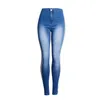 Women's Jeans High Waist Slim Stretch Double Side Cut Trousers Pencil Pants