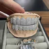 Işıltı özel yapım hip hop buzlu dışarı 925 STERLING Gümüş Izgara Altın Takı Zikzag Ayar VVS MOISSANITE DİŞLERİ Ağız Grillz