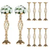 Candlers Luxury Gold Silver Metal Metal Candlestick Flower Stand Vase Home Decor Table Rack Road Road Lead Wedding