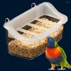 Autres fournitures d'oiseaux Boîte de nourriture Faisseur de suspension transparente avec grille anti-flasch pour les pigeons de cage perroquets durables alimentant animal de compagnie