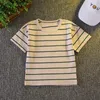 Koreansk version Baby Boys Clothing Set Cotton Kids Girls Clothes Summer Childrens Stripe T-shirt Shorts Set 240329