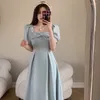 Party Dresses Summer Women Elegant Casual Midi Dress Office Ladies Vintage A-Line Fashion Vestidos Femme One Pieces Formal Robe Clothes