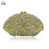 Evening Bags Women's Gold/Champagne Rhinestone Clutch Stone Handmade Beaded Purse Party Handbag For Wedding