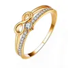 Longruis Best-selling New Fashionable and Personalized 8-shaped Fresh Bow with Diamond Inlay Ring for Womens Rings