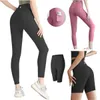 Wyrównaj legginsy jogi kobiety z kieszeniami szorty zcięte spodnie stroje Lady Spods Spodnie ćwiczenia noszenie dziewcząt bieganie legginsy siłownia Slim Fit Pants