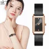 ساعات النساء Shengke Women Es Fashion Geneva Designer Ladies Luxury Brand Rectangle Quartz Gold Wrist Higury Fudicury for Women L240402