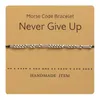 Странд ручной код Morse Code Silver Color Mopper Beads Регулируемый браслет для струн I Love You Cardboard Creative Charm Jewelry for Lover