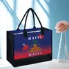 Haiti Polynesia Creative Designer Portable Tygväska stor kapacitet bröllopsfest casual axel duk shopping handväskor 240328