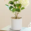 Flores decorativas Rose Artificial Rose Bonsai Planta Fake Ornaments para Decoração de Cerimônia de Casamento de Decoração da Desktop Decoração em casa Decoração de festa