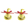 Fourniture de fête 18pcs Jingle Golden Jingle Bells Ribbon rouge Small Bell Jewelry Ornements de décor