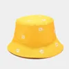 Bérets Coton Flower Brodery Bucket Hat Fisherman Outdoor Travel Travel Sun Cap chapeaux pour hommes et femmes 280