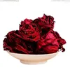 Dekoratif çiçekler doğal büyük kırmızı gül kurutulmuş kokulu sabun düğün mum karışımı çiçek malzeme yapımı