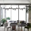 Les lustres LED Chandelier Nordic Dining Dining Room Island Glass Ball Long Éclairage Sentiment suspendu Restaurant Cake Restaur