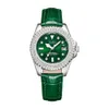 Lushka Small Green Light Luxury Set con Diamond Water Ghost Fashion Trendy Crowd Quartz's Women's Watch