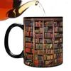 أكواب 350ml مكتبة الكتب القدح 3D الإبداع الإبداعي على الرف الخزفي عشاق الكتب الكتب القهوة متعددة الغرض الكتب دودة