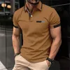 Herren-T-Shirts Modes Festes Polo-Hemd für Männer Sommer Hot Sale Revers Short Sleeve Bluse lässige Einfachheit Stil tragen lose T-Shirt 2445