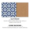 Table Mats Mediterranean Ceramic Tile - Andalusia Porcelain Moroccan Portuguese Patchwork White & Blue S Coasters (Square)