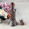 Storage Bottles Antiqued Metal Glass Bottle Arab Style Essential Oil With Dropper Straight Pipe Middle East Perfume 15ml