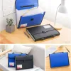 File Portable 13 Pockets A4 Size Expanding Wallet File Folder Paper Document Storage Organ Bag Holder Office School Organizer Case