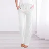 Pantalon de coton décontracté de coton décontracté couleur vintage lâche harem 2024 été haute taille straite harajuku femelle