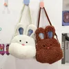 Sacs à bandouliers mignons en peluche petite sac de femmes 2024 Winter Fluffy Fur Cartoon Femme messager Soft Girl Crossbody Téléphone