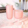 Vinglasögon Medeltida solnedgång Cup Pink Orange Frosted Glass Crystal Goblet Nordic Light Luxury Retro Short Footed Small Artwork