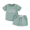 Set di abbigliamento abiti da bambino estivi piccoli sorella maggiore abbinata abbinata a maniche corte top e pantaloncini da jogger