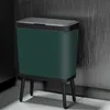 Afvalbakken 15l Creatieve Dust bin Hoge voet met deksel Grote capaciteit Pers Type afval Bin Keuken Garbage Container Kantoor Plastic afval kan L46