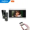 Dörrklockor Jeatone WiFi Tuya 7Inch Video Door Phone Intercom med 2st 720p Doorbell Access Control System med fjärrlåsning, rörelsepost