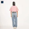 New Design Apparel of Women Oversize Crop Top Plain Colour T-shirts Anti-wrinkle Fabric for Unisex Casual Style Made in Thailand