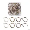 Hoop Huggie örhängen 16pairs mässingsfynd antika brons gunmetal röd koppar hoops smycken tillbehör för kvinnor örhänge diy drop dh6vn