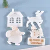 Bakning formar DIY Crystal Epoxy Harts Mögel Juldekor älg Santa Claus Merry House Hängande silikon Mögelkakor Dekoreringsverktyg