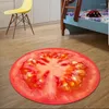 Teppiche Durchmesser 60 cm Tomaten kreisförmige Bodenmatte kreative Fruchtmuster Fußmatte Super weich absorbierendes Badezimmertür Eingang