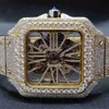 Iced Out Luxury Vvs Moissanite Diamond Watch Stainless Steel Luxury Diamond Watches For Men Women