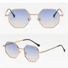 Sonnenbrille Vintage kleine Rahmentöne für Männer/Frauen Polygon Sonnenbrille Metall Square