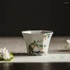 Cups Saucers Jingdezhen Handmade Ceramic Tea Cup Hand-painted Ink Bamboo Loquat Master Porcelain Water Office Drinkware