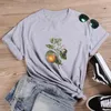 Women's T Shirts Women White Summer Loose For Tops Orange Shirt Printed Tee Femme O-neck Short Sleeve Cotton Tshirt