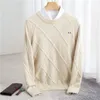 Herrtröjor Autumn/Winter Cashmere Cold Mistent Clothing O-Neck Solid Color Pullover Warm Jersey Jumper Male