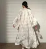 Casual Dresses French Designer Spring Satin Lantern Sleeve Long Dress Elegant Women V Neck Flower Printed Belt Loose One Piece Holiday