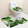 Curtains de douche étanche 3D Green Trees Corridor Primed Bath Sets Piedstal Tapis Toilet Couvre-Mat à couverture pour décor de salle de bain