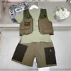 New Kids Designer Clothes Outdoor Work Suit Baby Tracks Size 90-160 CM Tank Top Short Sleeved T-shirt och Shorts 24 April