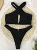 Kobiety stroja kąpielowa Kobieta kąpielowa Kobieta 2024 Seksowna kantarka wiązka Bandage Bandage Zestaw Backless Monokini Kąpiel Suits Biquini