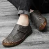 Chaussures décontractées en cuir masculin quatre saisons conduisant à la main durable cousue 38-47