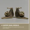 Tearware conjunto em miniatura estátua de caracol pura ornamentos de cobre de carro acessórios principais artesanato criativo