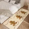 Tapijten kerstslaapkamer Tapijt Kawaii Gingerbread Man Bedside pluizig tapijt Kinderkamer Non-slip Playmates Living Mats Decor