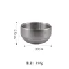 Bowls Retro 304 Stainless Steel Rice Bowl With Lid Korean Style Double Layer Anti Scalding Soup