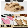 Newest slippers Sandal Luxury Lady Colorful Letter Leather slide sandals slipper womens Thick bottom PLUS SIZE beach ladies fashion outdoor weave plus size