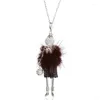 Colar de colar de pingente Declaração colar de boneca feminina feminina lantejt skia bolsa de bola figura suéter cadeia s liga de jóias bijoux