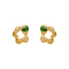 Boucles d'oreilles en peluche 2024 S925 AIGNE AIGNE AIGNE AIGNE MURDE BRUNE COLD COLLE COURTURE COLAGE DE Zircon brillant pour les femmes Bijoux remplis d'or quotidiennement