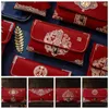 Bolsa de bordado avançado de embrulho de presente Bolsa de dinheiro portátil Bolsa de brocade portátil Arte do envelope Red Hongbao Tradicional Tassel Design Bolsa